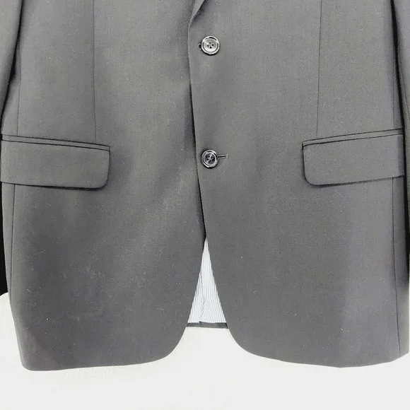 Tommy Hilfiger Black Wool Suit Blazer Classic Two-Button Jacket P1260 - Picture 2 of 9